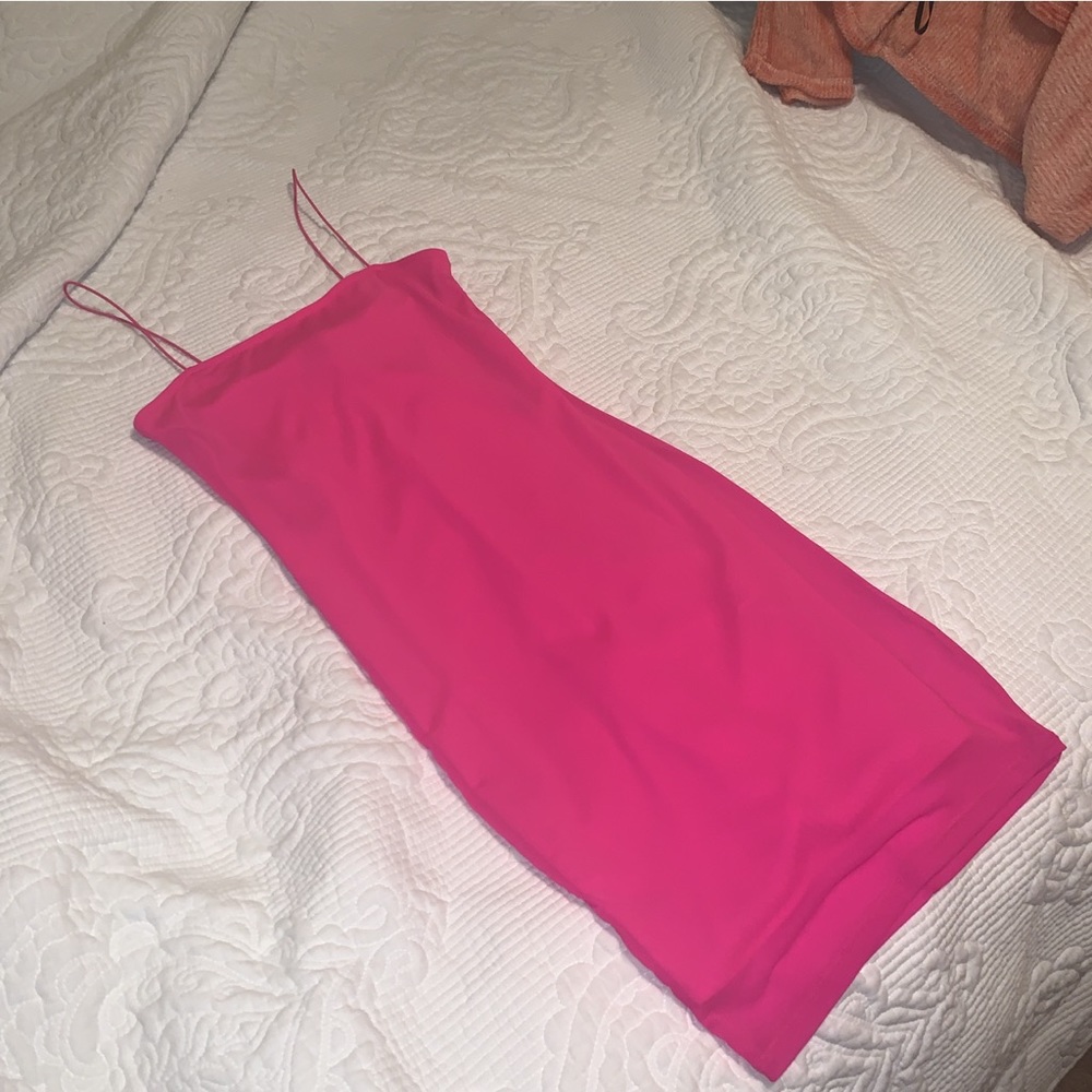 MESH HOT PINK MINI DRESS